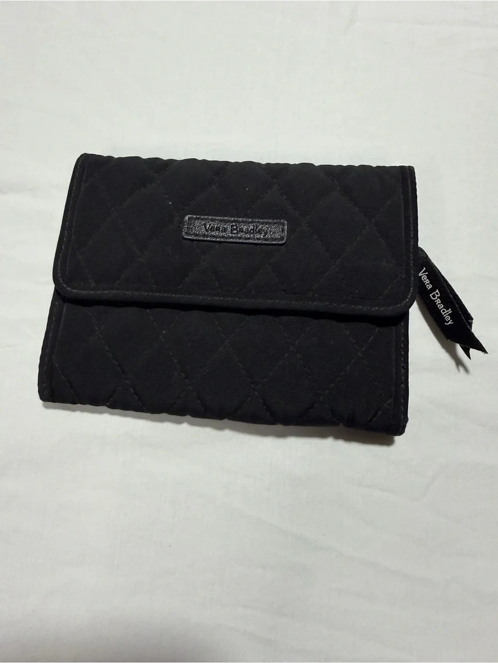 Vera Bradley Black Quilted Trifold Card & Cash Holder